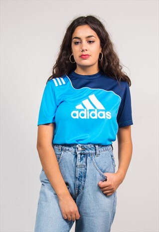 90'S VINTAGE BLUE ADIDAS SPORTS T-SHIRT