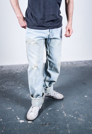 VINTAGE BLUE LEVI'S 501 PAINT JEANS