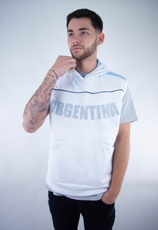VINTAGE ADIDAS ARGENTINA HOODIE VEST GILET