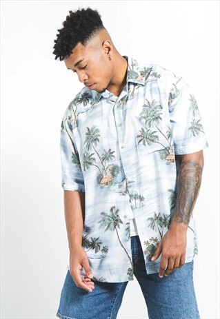 VINTAGE 80S HAWAIIAN SHORT SLEEVE SHIRT / S6795