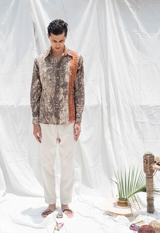 AMBAR COLOR BLOCK MEN SHIRT