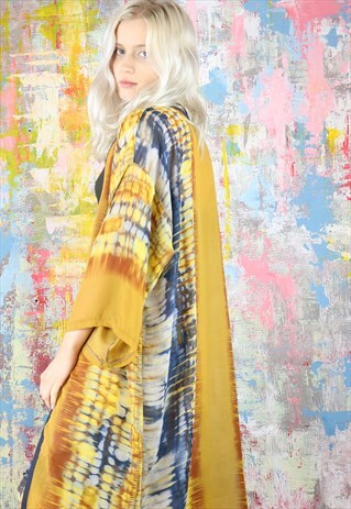 SEMI SHEER CREPE LONG KIMONO