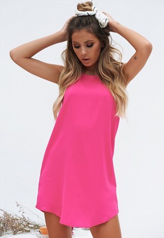 HOT PINK SHIFT DRESS