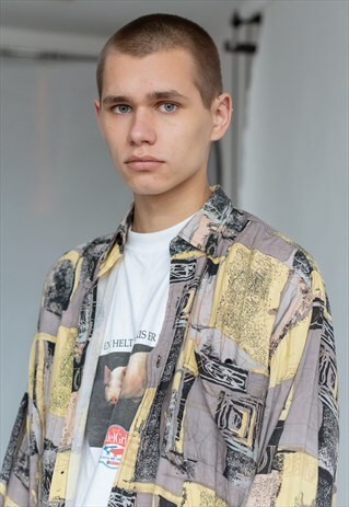 VINTAGE 80S PATTERNED WATERCOLOR SHIRT