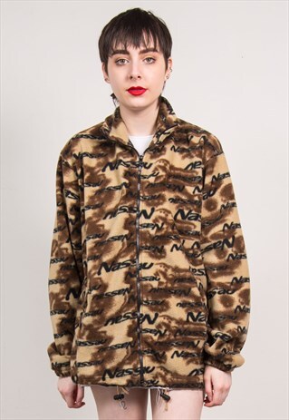 VINTAGE 90'S ABSTRACT FLEECE JACKET