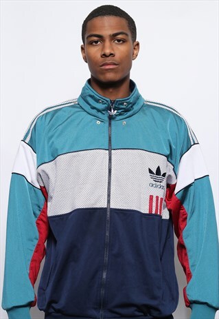 VINTAGE ADIDAS ORIGINALS BIG LOGO TRACK JACKET BLUE