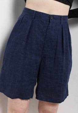 Vintage Ralph Lauren High Wire Linen Shorts Blue W29"