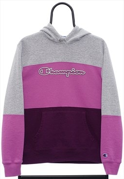 Vintage Champion Spellout Pink Hoodie Womens