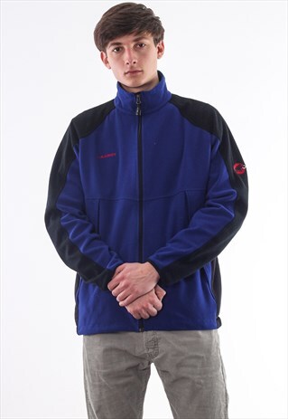 VINTAGE MAMMUT FULL ZIP JACKET PILE 90S BLUE BLACK