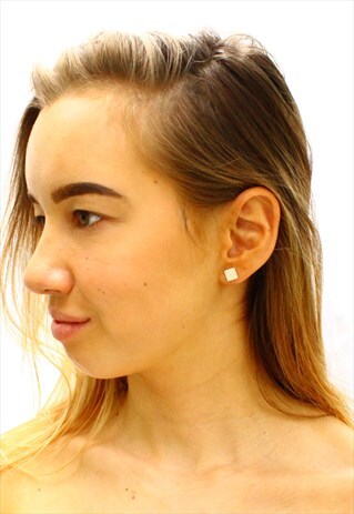 SQUARE STUD EARRINGS, MINIMALIST JEWELLERY