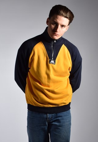 VINTAGE KAPPA QUARTER ZIP PULLOVER SWEATSHIRT