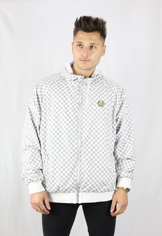 MENS VINTAGE FRED PERRY JACKET COAT XL FESTIVAL BREAKER 90S