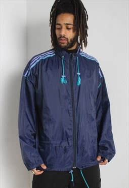 Vintage Adidas 1980s Windbreaker Jacket - Blue