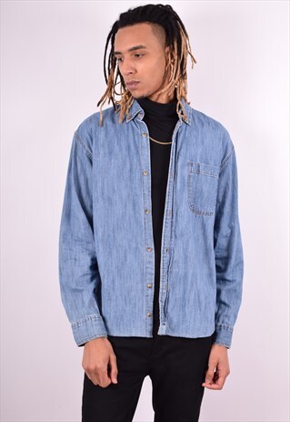 LEVI'S MENS VINTAGE DENIM SHIRT LARGE BLUE 90'S