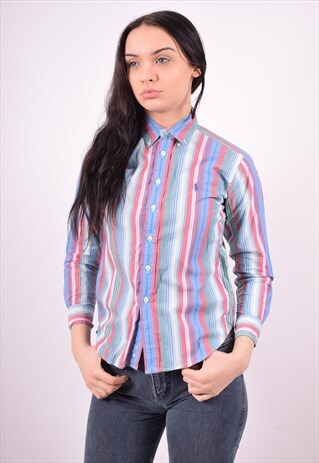 RALPH LAUREN WOMENS VINTAGE SHIRT SMALL MULTI 90'S