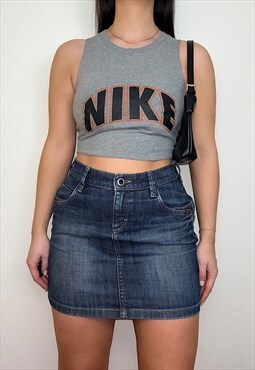 Reworked Vintage Nike Grey 90s Tank Crop Top