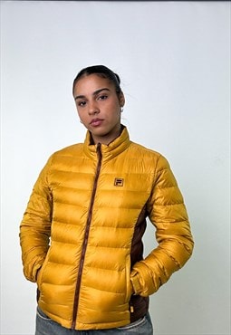 Yellow 90s FILA Puffer Jacket Coat