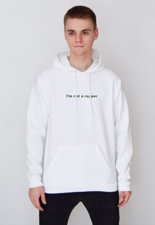 WHITE I'M NOT A RAPPER (GREEN) HOODIE