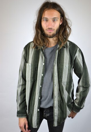 VINTAGE 90'S STRIPED CORDUROY SHIRT