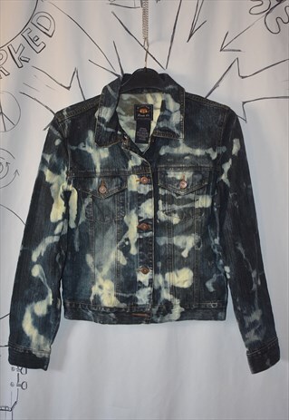 BLEACHED VINTAGE FITTED DENIM JACKET