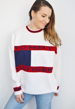 80S TOMMY HILFIGER VINTAGE JUMPER/SWEATSHIRT MADE IN FRANCE