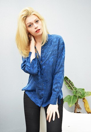 90'S RETRO MOD ABSTRACT PATTERN SHIMMER MINIMALIST SHIRT