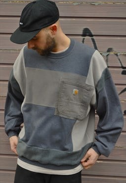Y2K vintage reworked Carhartt patchwork pocket sweatshirt