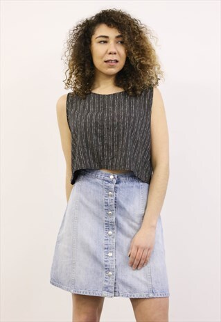 VINTAGE 1990S BLUE DENIM MINI SKIRT