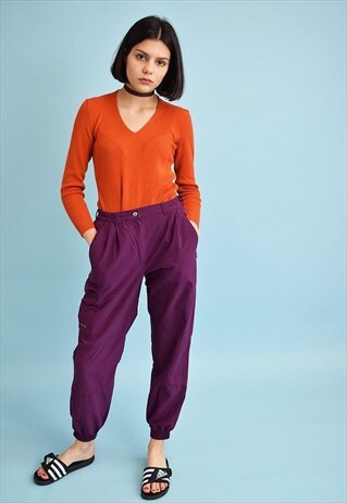 80'S RETRO VARSITY SPORTS TRACKSUIT BOTTOMS TROUSERS