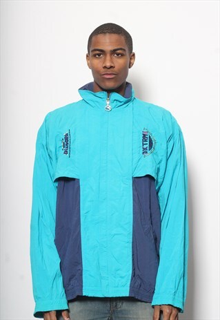 VINTAGE DIADORA LOGO JACKET TRACK TOP LOGO BLUE
