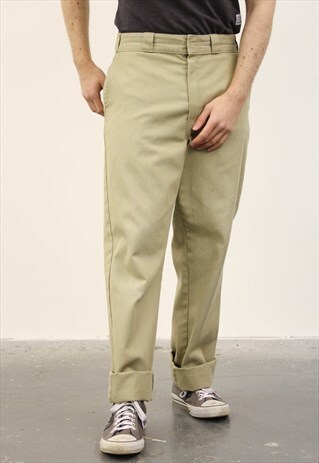 VINTAGE 1980S DICKIES BEIGE PAINT TROUSERS