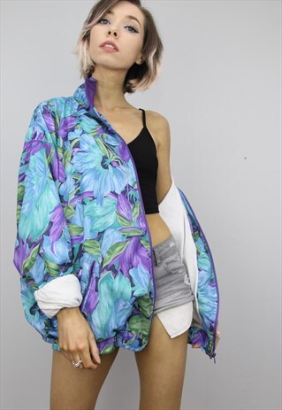 VINTAGE 80S 90S OVERSIZED SHELL SUIT FESTIVAL JACKET