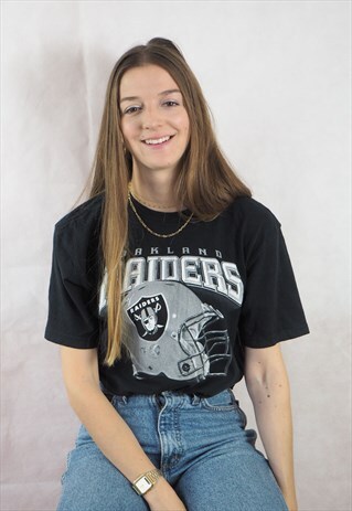 VINTAGE BLACK RAIDERS T-SHIRT
