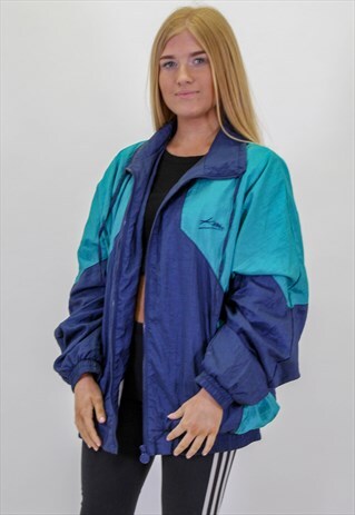 VINTAGE FESTIVAL PATTERN JACKET IN GREEN LARGE