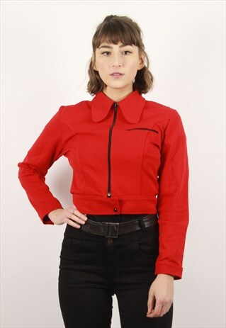 VINTAGE CROPPED RED JACKET
