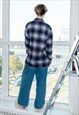 VINTAGE Y2K SKATER PLAID FLANNEL SHIRT IN NAVY / RED / WHITE
