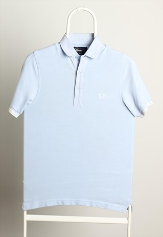 VINTAGE FRED PERRY LOGO POLO SHIRT BLUE