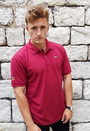 VINTAGE LACOSTE POLO TOP BURGUNDY