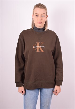 CALVIN KLEIN WOMENS VINTAGE SWEATSHIRT JUMPER LARGE 90S