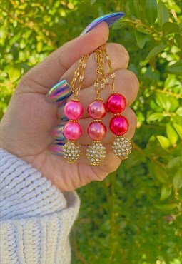 Swarovski Crystal & Pearl Pendant Gold Chain Necklace Set