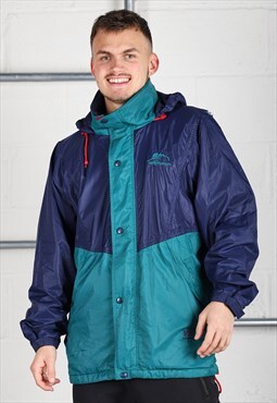 Vintage Helly Hansen Jacket in Navy Windbreaker Coat Medium