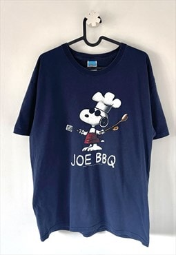 Vintage Gildan snoopy peanuts bbq blue T-shirt large 