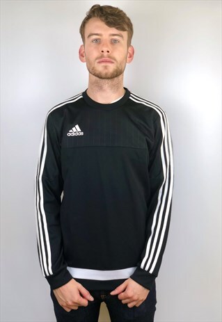 ADIDAS LONG SLEEVED BLACK & WHITE SPORTS JERSEY
