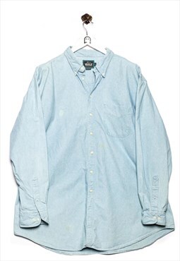 Vintage Woolrich 90s Denim Shirt Breast Pocket Blue