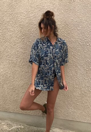 PATTERNED OVERSIZED RETRO VINTAGE UNISEX FESTIVAL SHIRT