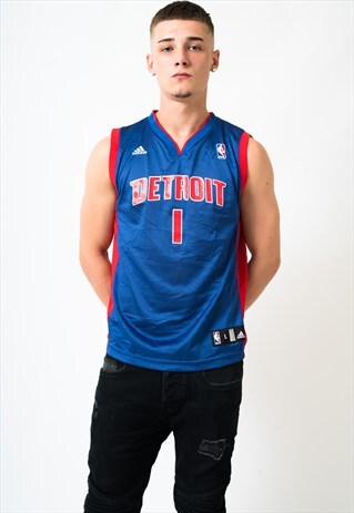 VINTAGE ADIDAS DETROIT PISTONS BASKETBALL JERSEY