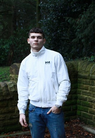 VINTAGE WHITE HELLY HANSEN WINDBREAKER