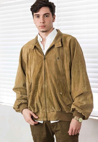 VINTAGE RALPH LAUREN LEATHER JACKET LOGO 90S XL 58.6