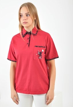 Vintage polo shirt in red