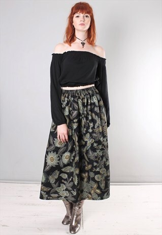 VINTAGE 80S LIBERTY OF LONDON FLORAL MIDI SKIRT